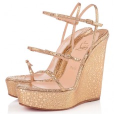 Christian Louboutin 123 Zeppa 140mm Wedges Gold Christian Louboutin 123 Zeppa 140mm Wedges Gold
