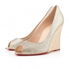 Christian Louboutin Puglia 100mm Wedges Gold Christian Louboutin Puglia 100mm Wedges Gold