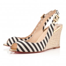 Christian Louboutin Puglia 80mm Wedges Schwarz/Gold