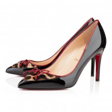 Christian Louboutin Lady Pesch 80mm Pumps Schwarz/Leopard Christian Louboutin Lady Pesch 80mm Pumps Schwarz/Leopard