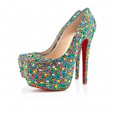 Christian Louboutin Highness Strass 160 mm Peeptoe-Pumps, mehrfarbig Christian Louboutin Highness Strass 160 mm Peeptoe-Pumps, mehrfarbig