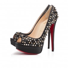 Christian Louboutin Lady Peep Spikes 140 mm Peep-Toe-Pumps Schwarz/Mix Christian Louboutin Lady Peep Spikes 140 mm Peep-Toe-Pumps Schwarz/Mix