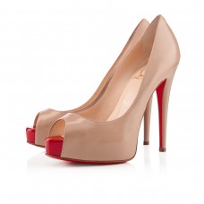 Christian Louboutin Vendome 120 mm Peep-Toe-Pumps Nude/Rot Christian Louboutin Vendome 120 mm Peep-Toe-Pumps Nude/Rot