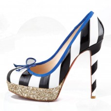 Christian Louboutin Foraine Plateauschuhe, 140 mm, Schwarz/Weiß Christian Louboutin Foraine Plateauschuhe, 140 mm, Schwarz/Weiß