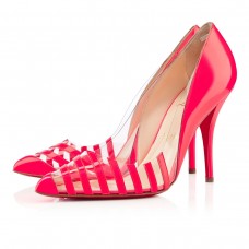 Christian Louboutin Pivichic PVC 100mm Pumps Rose Paris