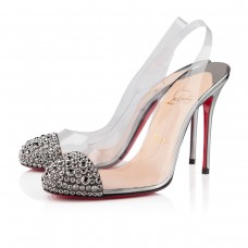 Christian Louboutin Epoca 100mm Slingbacks Silber Christian Louboutin Epoca 100mm Slingbacks Silber