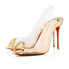 Christian Louboutin Ring My Toe 80mm Slingbacks Gold Christian Louboutin Ring My Toe 80mm Slingbacks Gold