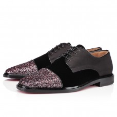 Christian Louboutin Bruno Orlato Glitzer-Loafer Rose Antique