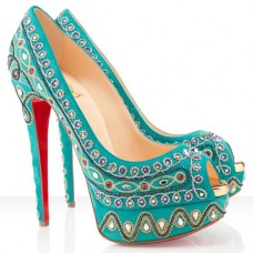 Christian Louboutin Bollywoody 140mm Peep Toe Pumps Türkis Christian Louboutin Bollywoody 140mm Peep Toe Pumps Türkis