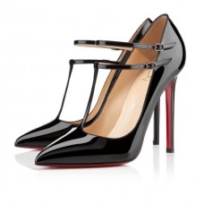Christian Louboutin V-Ausschnitt Pumps, 100 mm Absatz, Schwarz Christian Louboutin V-Ausschnitt Pumps, 100 mm Absatz, Schwarz
