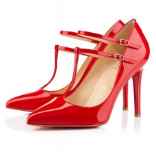 Christian Louboutin V-Ausschnitt Pumps, 100 mm Absatz, Rot Christian Louboutin V-Ausschnitt Pumps, 100 mm Absatz, Rot