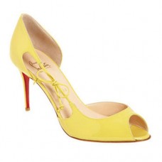 Christian Louboutin Delico 100mm Peep-Toe-Pumps Gelb Christian Louboutin Delico 100mm Peep-Toe-Pumps Gelb