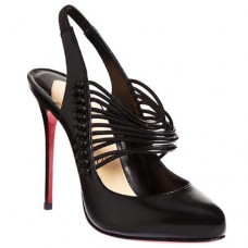 Christian Louboutin Mille Cordes 100mm Slingbacks Schwarz Christian Louboutin Mille Cordes 100mm Slingbacks Schwarz