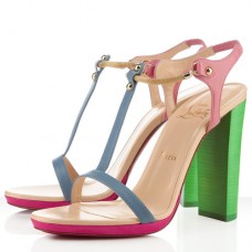 Christian Louboutin Sylvieta 120mm Sandalen Grün/Gold
