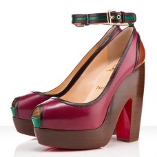 Christian Louboutin Minimi 140mm Peep-Toe-Pumps Bordeaux