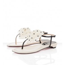 Christian Louboutin Vaudou flache Sandalen Elfenbein Christian Louboutin Vaudou flache Sandalen Elfenbein