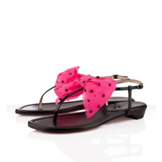 Christian Louboutin Vaudou Sandalen, flach, Schwarz/Rosa Christian Louboutin Vaudou Sandalen, flach, Schwarz/Rosa