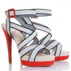 Christian Louboutin Straratata 120mm Sandalen Grau